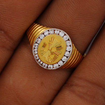 Anillo de bodas de oro macizo de 22 quilates con sello, talla 9,5 de EE. UU., joyería para el lunes de Pascua para esposo 