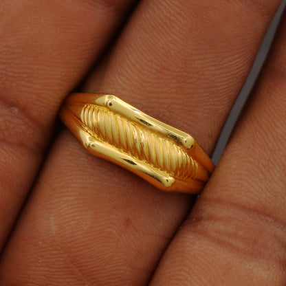 22 Karat Stempel Dubai Gold Geburtsstein Ring Größe US 9,5 Daddy Memorial Day Schmuck 