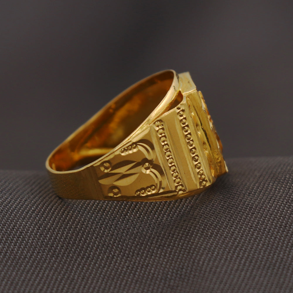 Anillo de oro de 22 quilates con sello de verdad para la mano derecha, talla 8,5 de EE. UU., joyería de Halloween para tío 