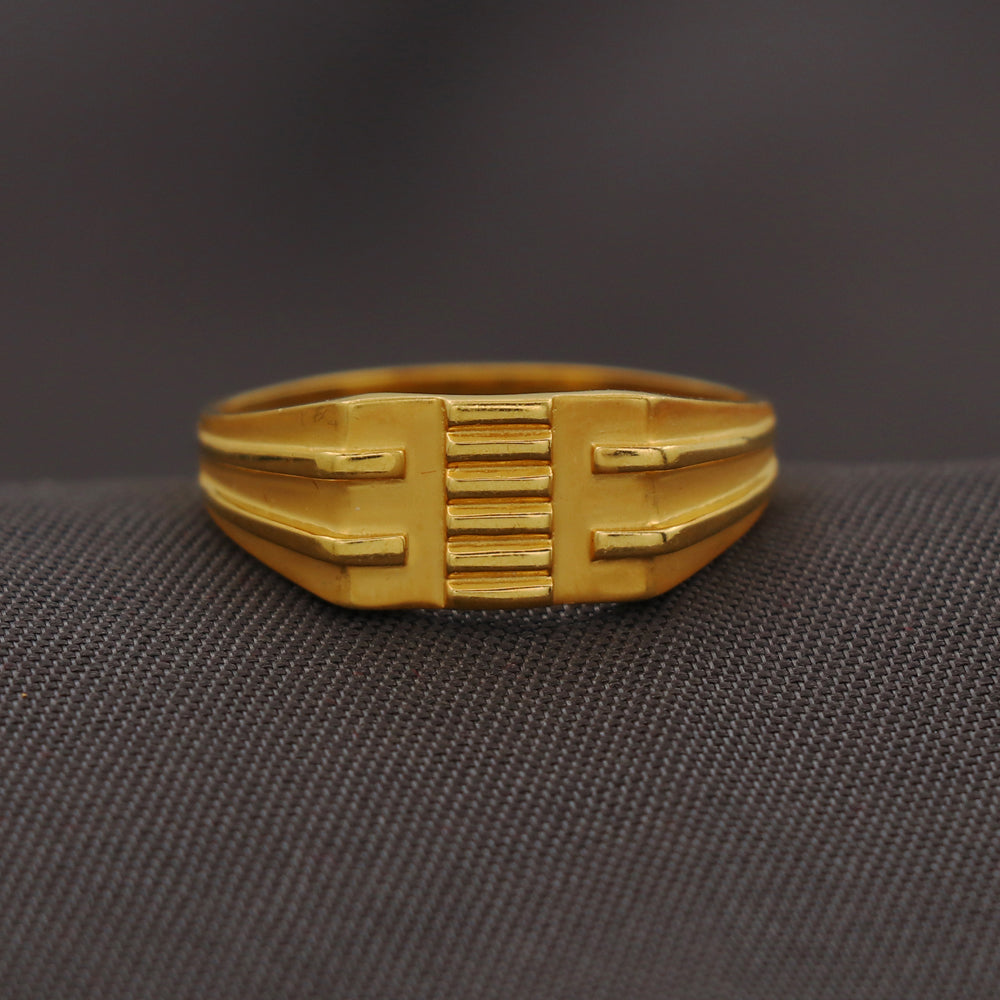 Anillos de sello de oro macizo de 22 quilates con estampado, tamaño 10 de EE. UU., joyería para el día de Navidad para sobrinos nietos 