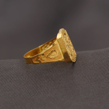 Anillos ajustables de oro amarillo de 22 quilates con sello distintivo, talla 8,25 en EE. UU., joyería más vendida 