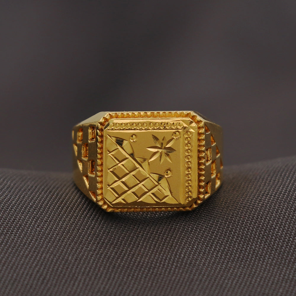 Anillo entrelazado de oro de 22 quilates con sello distintivo, talla 10 de EE. UU., joyería clásica de Cousin 