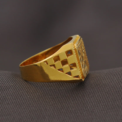 Anillo entrelazado de oro de 22 quilates con sello distintivo, talla 10 de EE. UU., joyería clásica de Cousin 