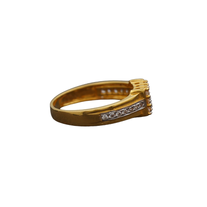 22cts print sparkle gold band rings size us 8.75 father in law stone jewelry