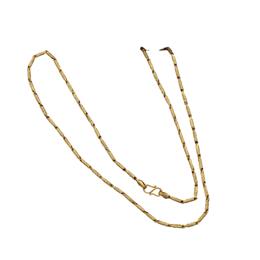 Cadena de cuerda de oro de 22 quilates con sello distintivo de 15 pulgadas, regalo para bebé, joyería tibetana 