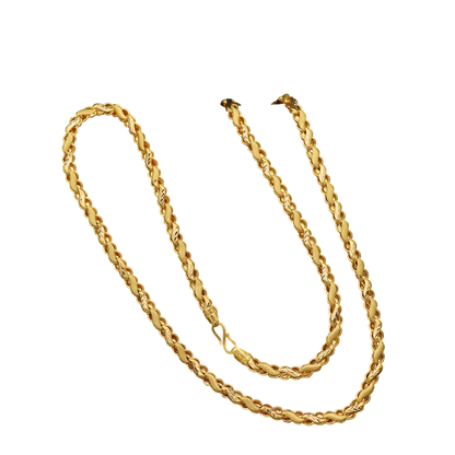 Cadena de serpiente de 22 pulgadas de oro amarillo con sello distintivo de 22 quilates, regalo para él, joyería de estilo antiguo 