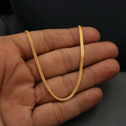 Cadena de cable de 22 pulgadas de oro brillante con estampado de 22 quilates, la mejor oferta de joyería para hermanastros 