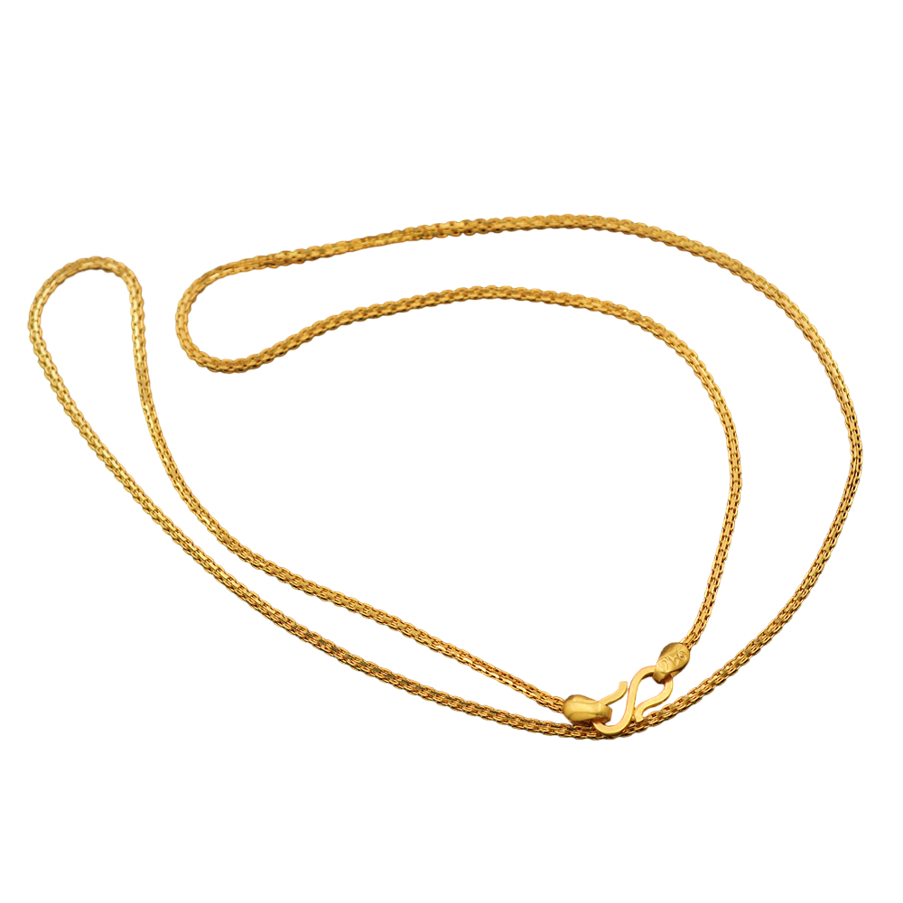 Cadena de eslabones de 16,5" de oro brillante con sello distintivo de 22 quilates, regalo para sobrino, joyería para el Día de los Presidentes 