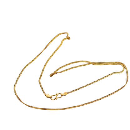 Cadena de eslabones de 18" en oro fino con estampado bis 916, regalo para bisnieto, joyería artesanal 