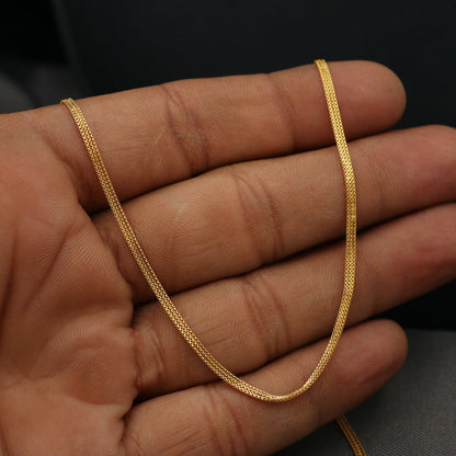 22 Karat Gold mit Punze, 45,7 cm Gliederkette, Geschenk für den Schwiegervater, klassischer Schmuck 