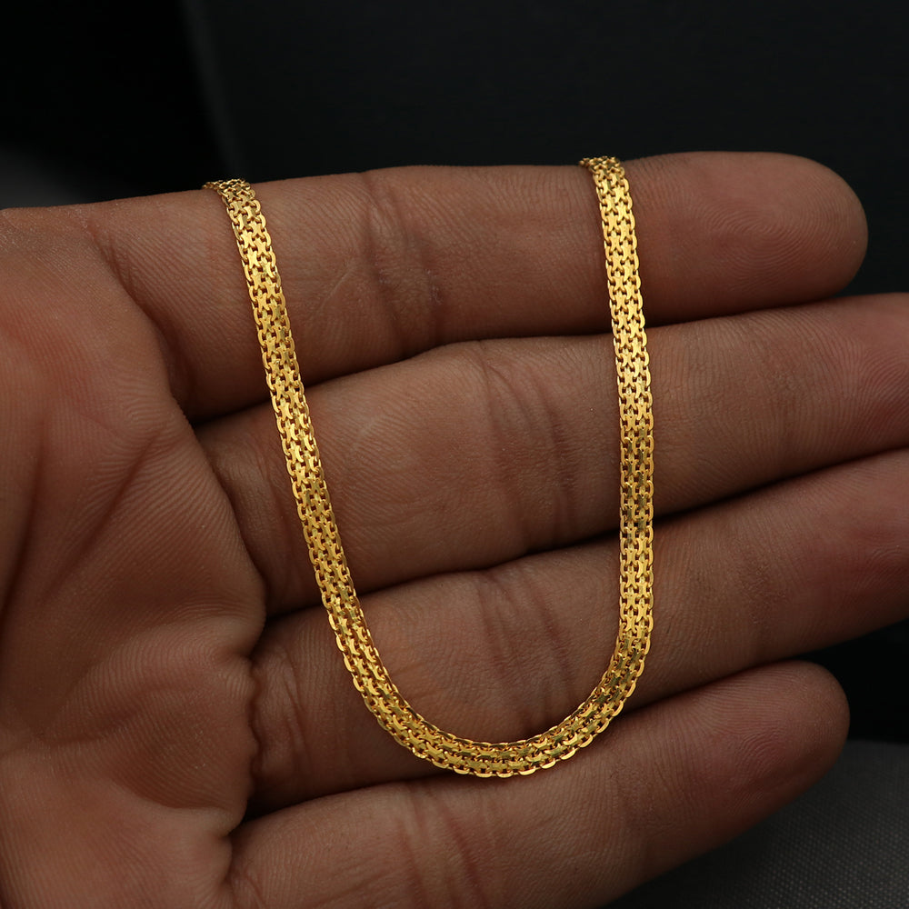 22 Karat Gelbgold mit Punze, 50,8 cm, Schlangenkette, Geschenk für den Ehemann, modischer Schmuck 