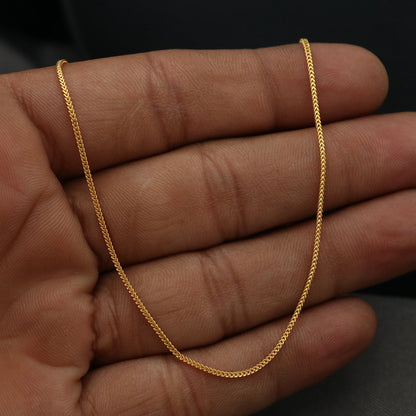 Cadena de espigas de trigo de 18" de oro con sello distintivo de 22 quilates, su mejor regalo de joyería 