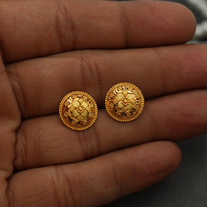 bis 916 stamp sparkling gold 1.4cm jacket earrings mother gift pretty jewelry