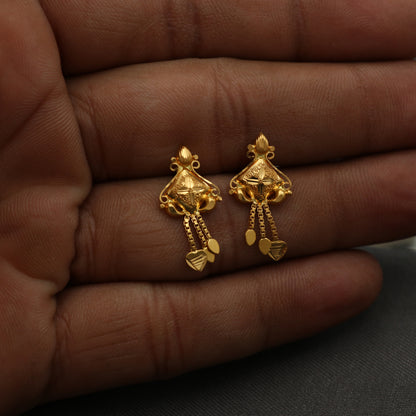 22 carat print dazzling gold 2cm stud earring daughter gift bijoux jewelry