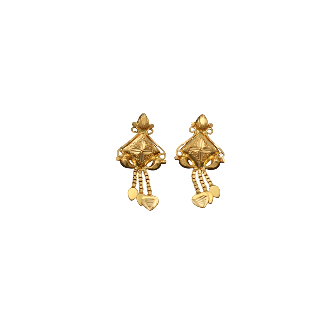 22 carat print dazzling gold 2cm stud earring daughter gift bijoux jewelry