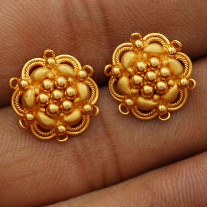 22 karat stunning gold antique style jewelry plug earrings maternal grandmother