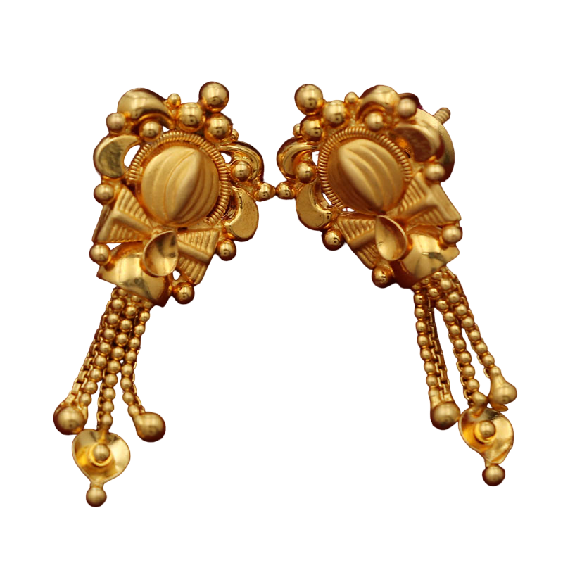 best selling 22 karat higher gold ethnic jewels bali earrings for grand aunt