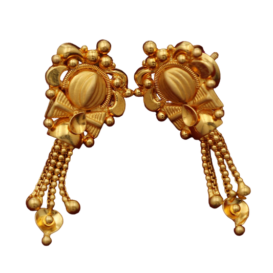 best selling 22 karat higher gold ethnic jewels bali earrings for grand aunt