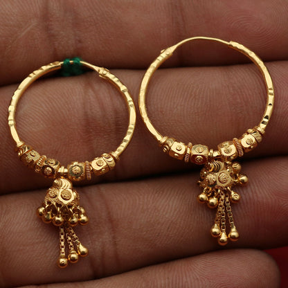 Par de pendientes de joyería de diseño hecho a mano en oro de Dubái de 22 quilates para regalo de hermana