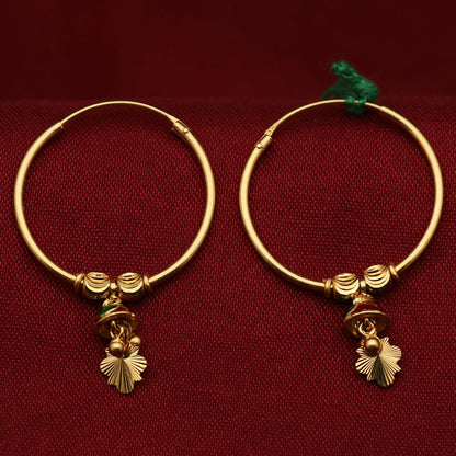 Pendientes con diseño tallado en oro auténtico de 22 quilates para regalar a tu esposa