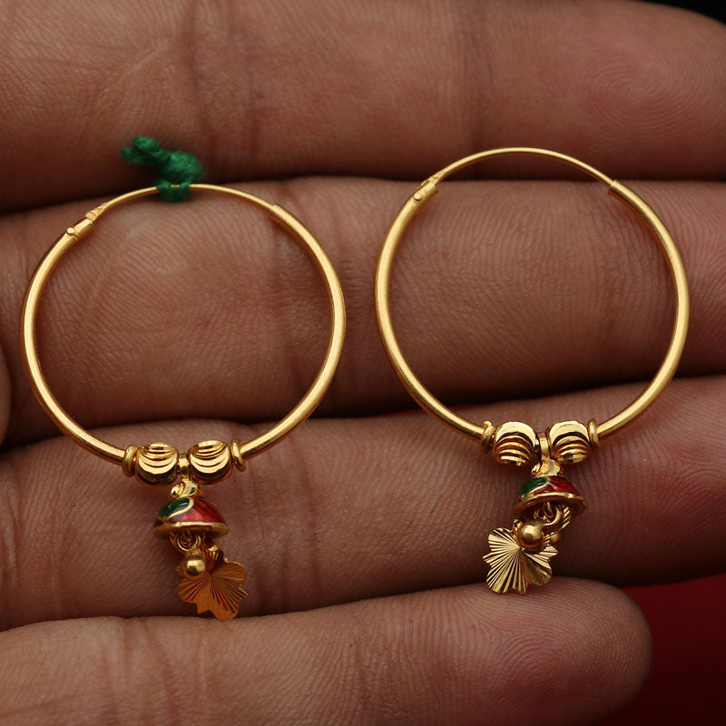 Pendientes con diseño tallado en oro auténtico de 22 quilates para regalar a tu esposa