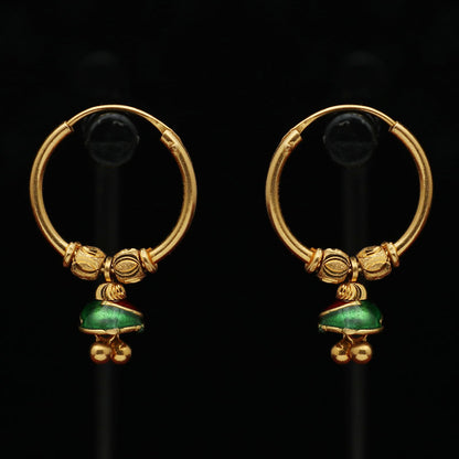 Hermosos pendientes con halo de oro puro de 22 quilates con diseño de joyas para regalo de príncipe