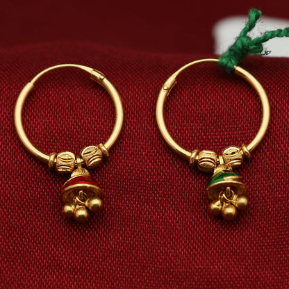 Hermosos pendientes con halo de oro puro de 22 quilates con diseño de joyas para regalo de príncipe