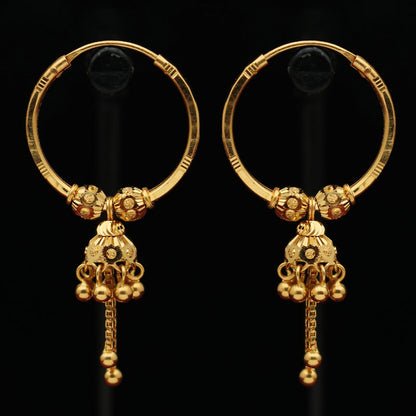 Pendientes colgantes de oro fino 2024 de 916 quilates con joyas vintage para regalo de solterona