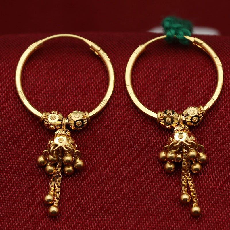 Pendientes colgantes de oro fino 2024 de 916 quilates con joyas vintage para regalo de solterona