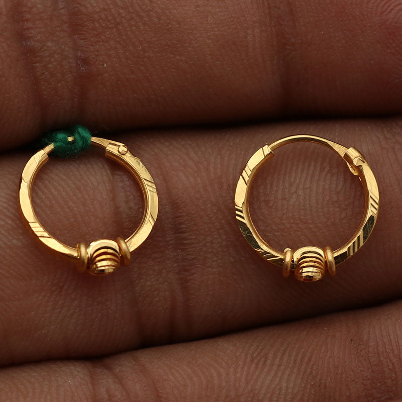 Pendientes de aro de oro sincero de 22 quilates para regalo de sobrina, joyería minimalista