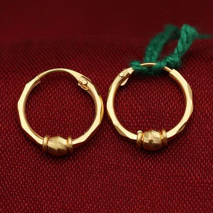 Pendientes de aro en forma de C para mujer, joyería de moda al por mayor, oro amarillo de 22 quilates, abuela