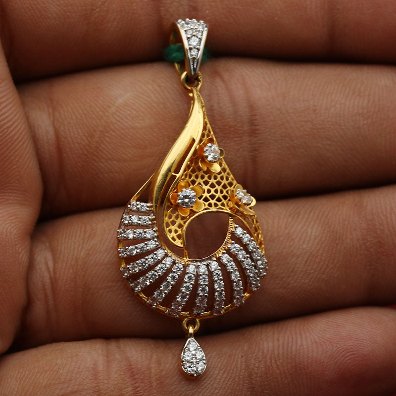 Colgante de hamsa con diseño tallado en oro genuino de 22 quilates para regalo de mamá