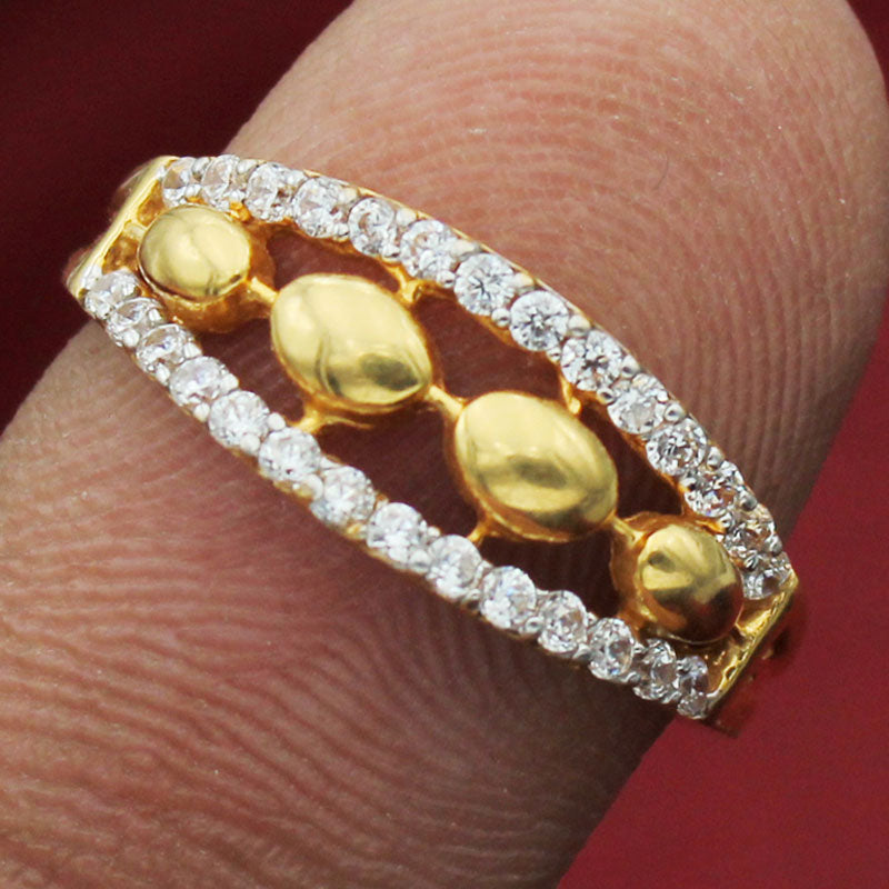 22cts magnificent gold customized jewels bypass rings for cousin wife