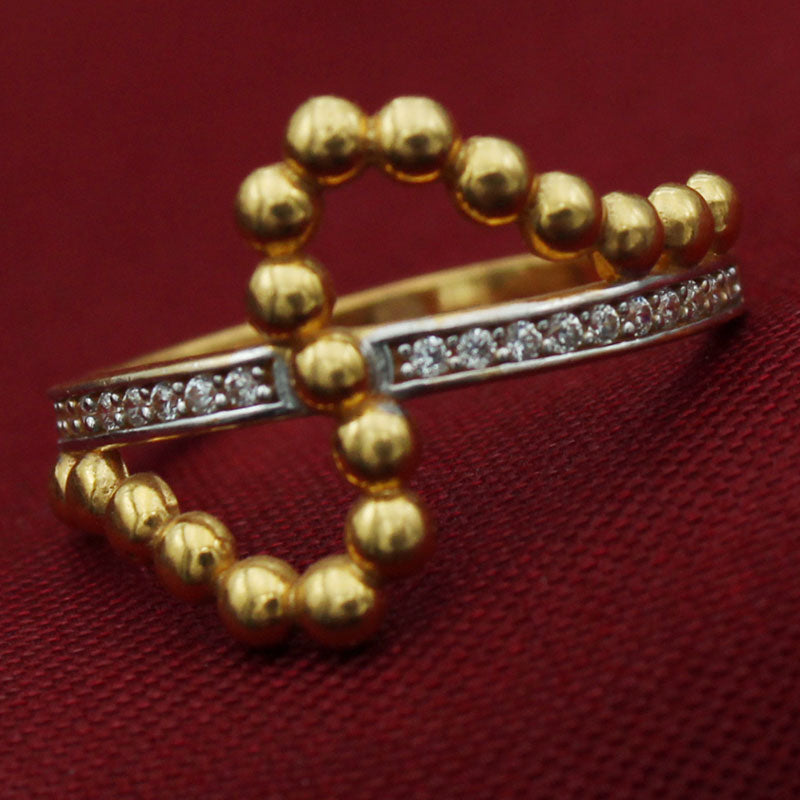 22 karat genuine gold eye-catching jewels couple ring for princess gift