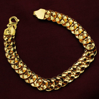 22k authentic gold carved design jewels chain link bracelets for wife gift