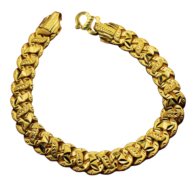 22k authentic gold carved design jewels chain link bracelets for wife gift