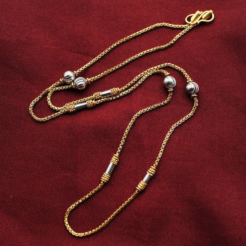 22cts indian gold handcrafted design jewelry cord chain for mother gift