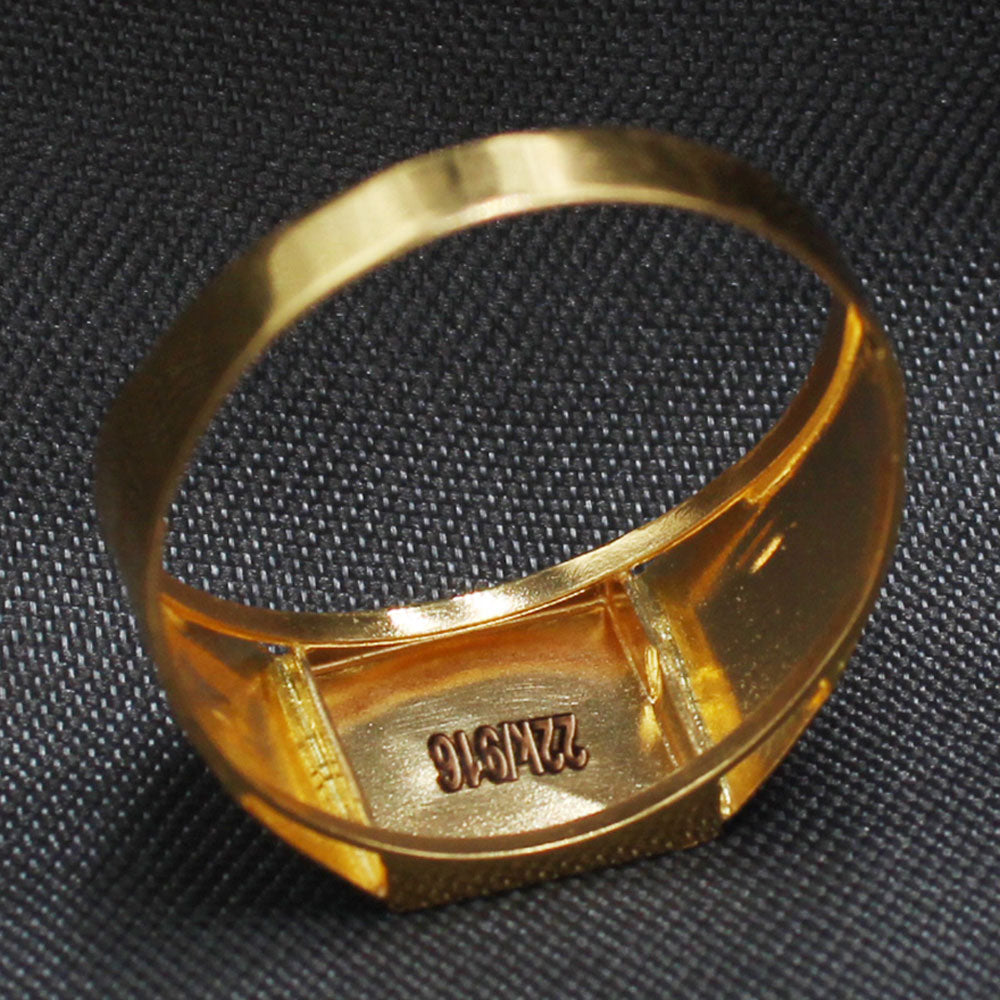 22k shiny gold factory direct jewellery armor rings for half mother